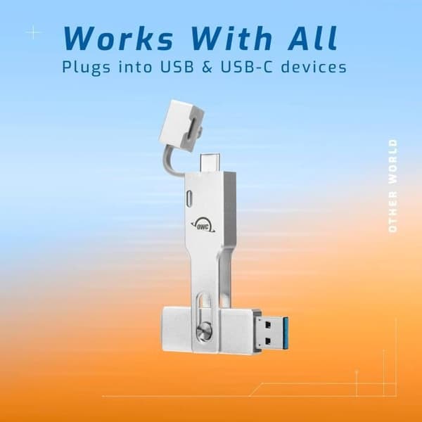 OWC Envoy Pro Mini, Extern SSD-Harddisk, NVMe, 2.0 till Mini-USB-C & USB-A 10Gb/s