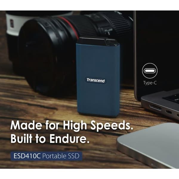 Extern hårddisk - TRANSCEND - ESD410C - 1To - USB 3.2 Gen 2 - Blå