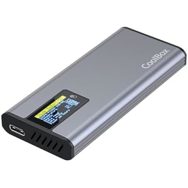 SSD-hölje - COOLBOX - miniChase PS32 - USB 3.2 10 Gbps - Aluminium - Pekskärm Grå