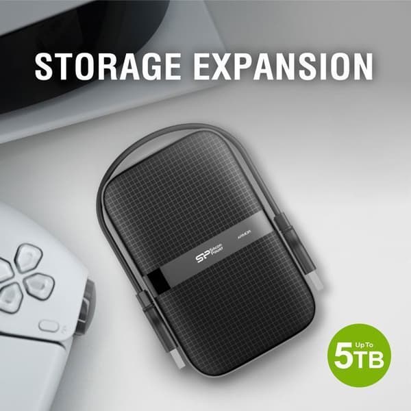 Extern hårddisk - Silicon Power A60 1To Grön - Stöttålig USB3.2