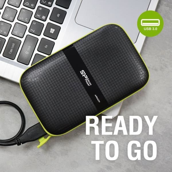 Extern hårddisk - Silicon Power A60 1To Grön - Stöttålig USB3.2