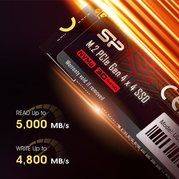 Intern SSD - Silicon Power - UD90 2280 2To - NVMe PCIe Gen4x4 M.2 Läsa Skriva 5000 4800 Mo/s