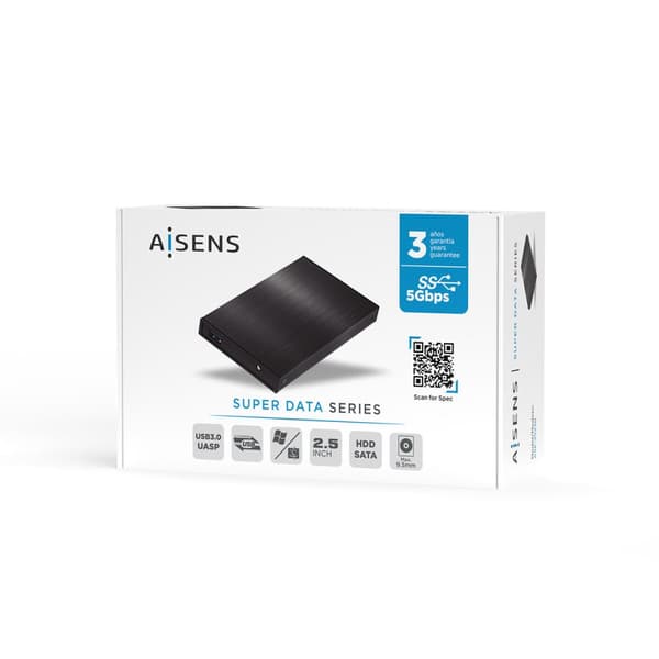 Ekstern Boks Aisens ASE-2523B Sort 2,5"