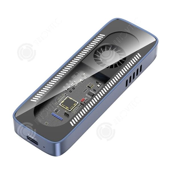 INN SSD M2 NVMe USB3.2 10gbps kapsling med fläkt, kompatibel med höghastighets bärbar hårddisklösning för 2230/2242/2260/2280.