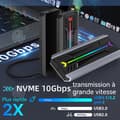 Miniatyrbild 4 av 4: INN M2 NVMe NGFF SSD hölje med dubbelt 10Gbps USB3.1 Gen2-protokoll och RGB-ljus, extern hårddiskadapterhölje.