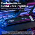 Miniatyrbild 5 av 6: Crucial T500 SSD 2TB PCIe Gen4 NVMe M.2 PS5 Intern spel-SSD med kylfläns, PlayStation 5-kompatibel - CT2000T500SSD5