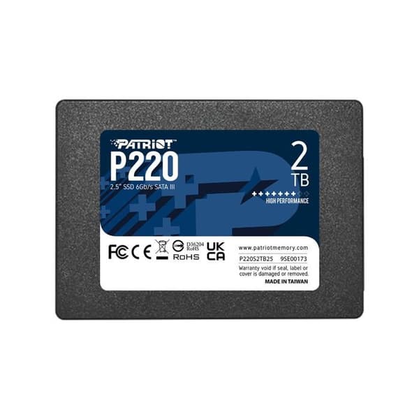 SSD PATRIOT MEMORY P220 2TB 2,5'' 2000 GB SERIAL ATA III - Kapacitet 2000 GB - Överföringshastighet 550 MB/s