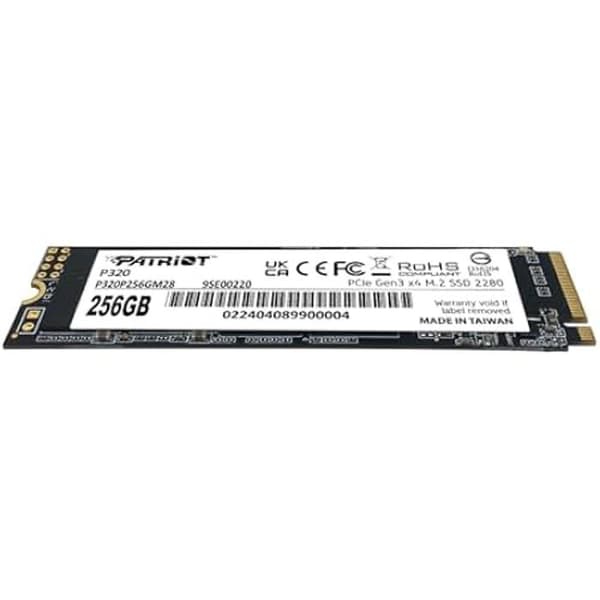 Intern SSD-enhet - PATRIOT MINNE - P320 256GB - PCIe Gen3 NVMe 1.3 - M.2 2280