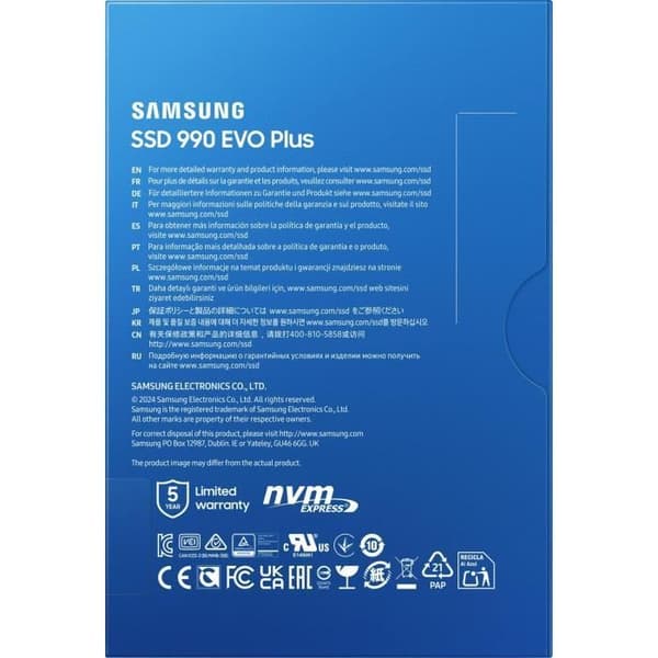 Intern SSD - SAMSUNG - 990 EVO Plus 4 TB - NVMe M.2 PCIe 4.0x4 - Läshastighet upp till 7 250 MB/s