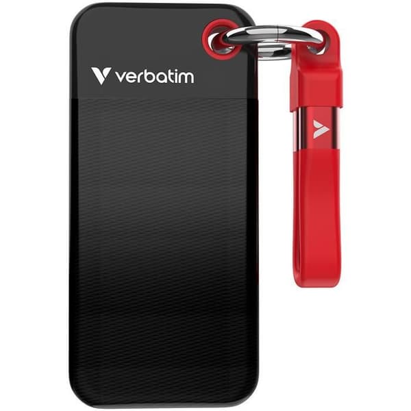Bärbar hårddisk - VERBATIM - Pocket SSD 1TB - USB 3.2 Gen 2 - 1000 MB/s - Kan tvättas i maskin