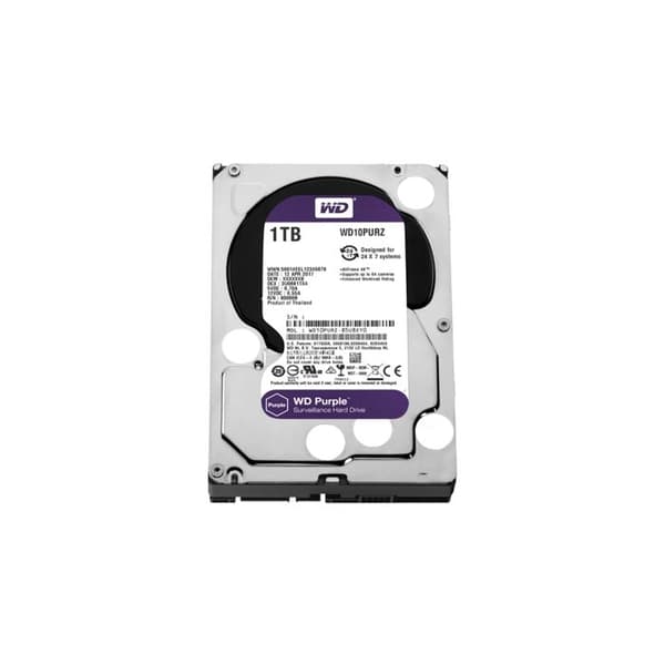 WD Purple Surveillance-hårddisk WD10PURZ - 1 TB - Intern - 3,5" - SATA 6 Gb/s - 5400 rpm