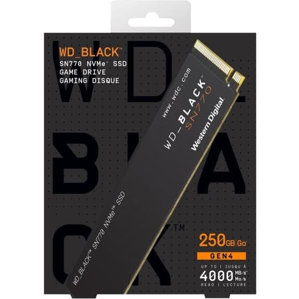Intern SSD - SN770 NVMe - WD_BLACK - 250 GB - M.2 2280 - WDS250G3X0E