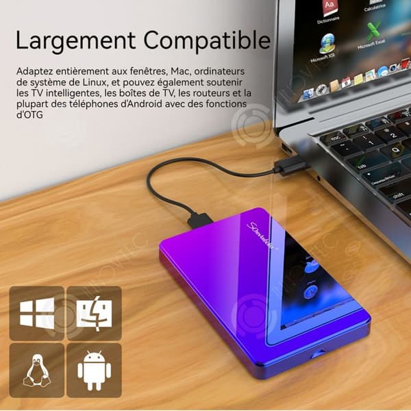 INN Extern hårddisk 1TB USB3.0 Lämplig för underhållning och kontorshårddisk Bärbar extern hårddisk Mob-hårddisk