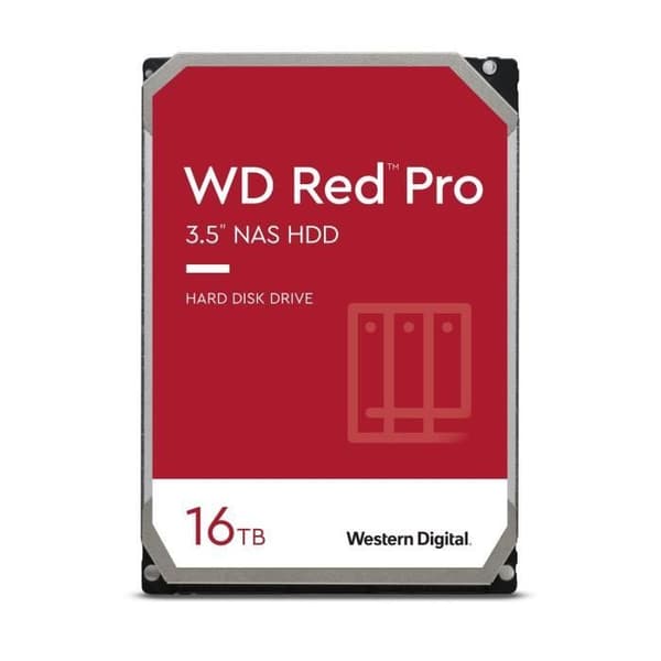 WD Red™ Pro - NAS intern hårddisk - 16TB - 7200 rpm - 3,5" (WD161KFGX)