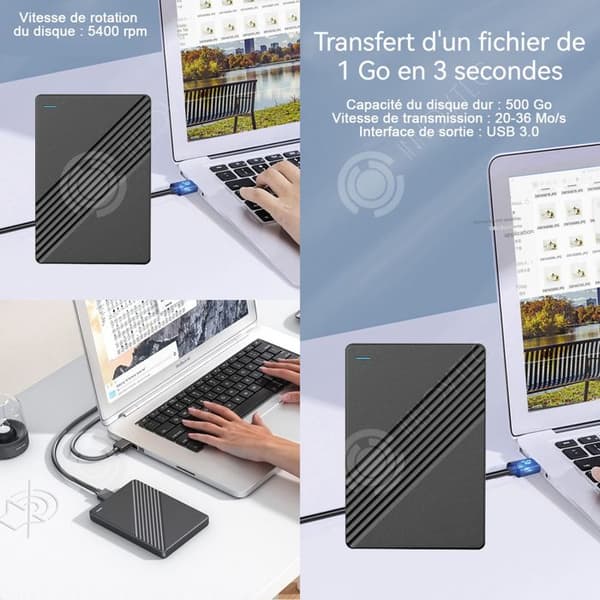 INN Extern hårddisk 500GB USB3.0 20-36MB/S HDD kompatibel med multi-enheter höghastighetsöverföring extern mekanisk hårddisk