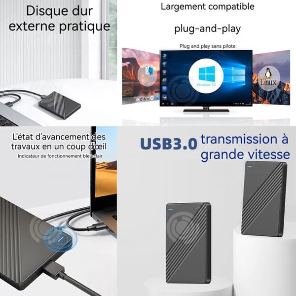 INN Extern hårddisk 500GB USB3.0 20-36MB/S HDD kompatibel med multi-enheter höghastighetsöverföring extern mekanisk hårddisk