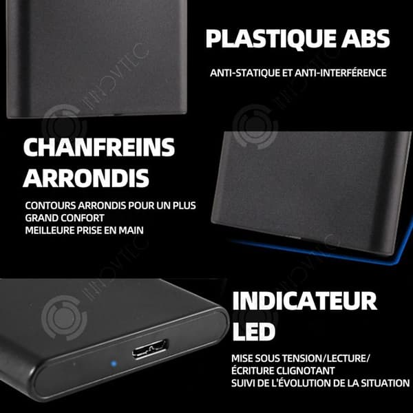 INN Extern hårddisk 1TB USB3.0 Ultratunn bärbar hårddisk Höghastighetsdataöverföringshårddisk för PC TV Laptop