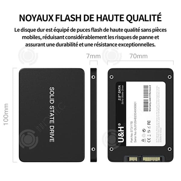 INN SSD 512GB läshastighet upp till 500MB/s intern SSD kompatibel med skrivbordet för spelare och proffs SSD