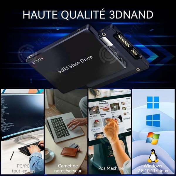 INN Intern Hårddisk 1TO 2,5" SSD Läst hastighet upp till 500 Mo/S Kompatibel med Bärbara Datorer och Stationära Datorer