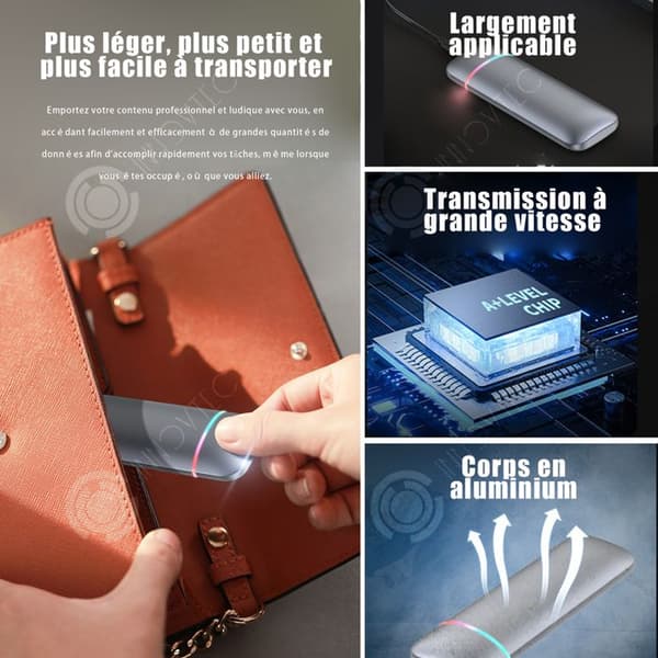 INN Extern hårddisk 512GB USB 3.2 Typ-C aluminiumkropp Bärbar SSD med USB-kabel Höghastighetsöverföring för Windows/OS/Linu