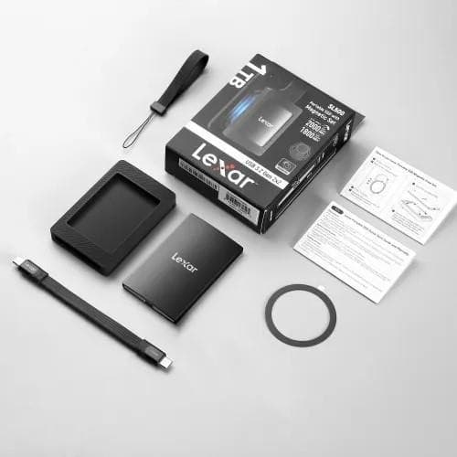 Extern ssd sl500 (2tb, usb 3.2, skrivhastighet 1800 mbyte/sek, läshastighet 2000 mbyte/sek, lsl500m002t-rnbng), Lexar