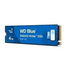 Ssd blue sn5000 (4tb, m.2, pcie gen4, nvme, kirjoitusnopeus 5000 mbytes/s, lukunopeus 5500 mbytes/s, 2,38mm), Western Digital