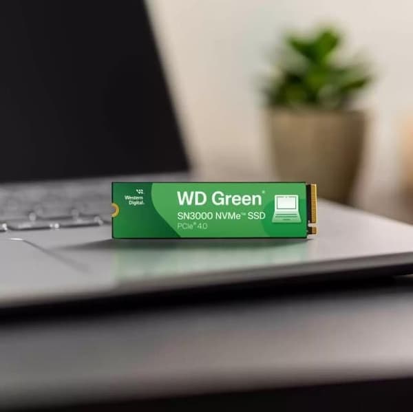 Ssd grønn (1tb, m.2, pcie gen4, nvme, skrivehastighet 4200 mbyte/sek, lesehastighet 5000 mbyte/sek, 2,3 mm), Western digital