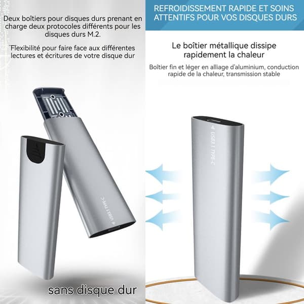 TD® m2 NGFF NVme metall mobil hårddiskhölje Solid State hårddiskhölje Dual Protocol S ATA USB Extern