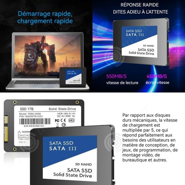INN intern hårddisk INN® 1TB SATA3.0 SSD höghastighetsöverföring 350 M/s med Winxp+Windows7/8/10/11+OS systemhårddisk sol