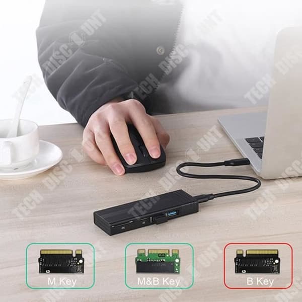 TD® M.2 dubbelt protokoll NVME SATA 10G mobil hårddiskhölje ytpe C-port USB3.1 SD TF-kortläsare