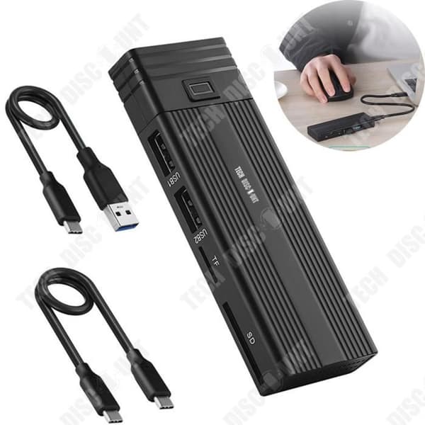 TD® M.2 dubbelt protokoll NVME SATA 10G mobil hårddiskhölje ytpe C-port USB3.1 SD TF-kortläsare