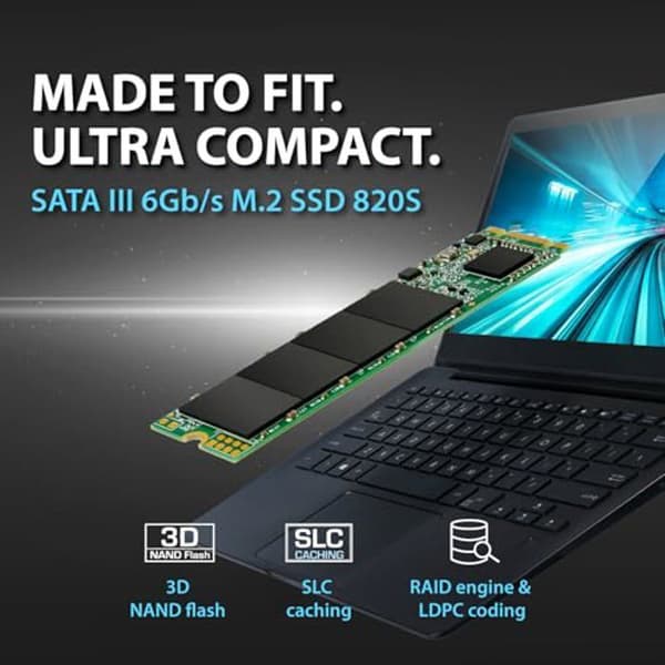 Transcend 120GB M.2 2280 SATA3 TLC SSD-enhet - TRANSCEND varumärke - SATA 6Gb/s gränssnitt - Kapacitet 120 GB