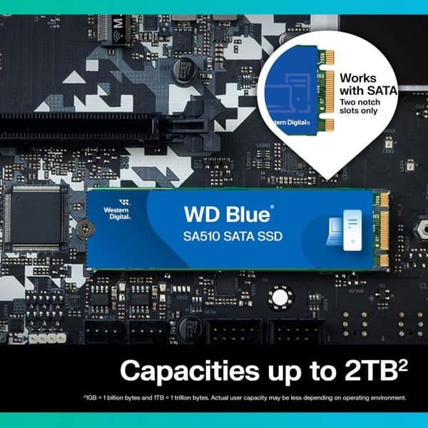 SSD - WD - Blue SA510 - 2 To - M.2 - SATA - 560 Mo/s