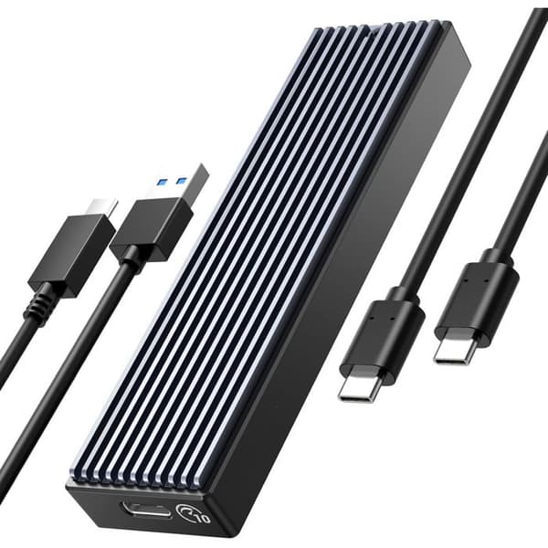 SSD-hölje M.2 NGFF-10Gbps USB Extern Adapter USB3.1 Gen2 Hårddiskhölje för M.2 PCIe NGFF M-Key 2230/2242/2260/2280 SSD