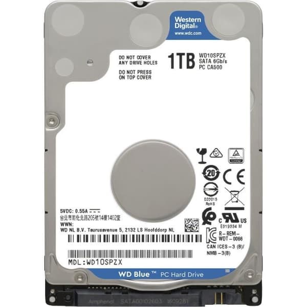 WD Blue™ - Intern hårddisk - 1TB - 5400 rpm - 2,5" (WD10SPZX)