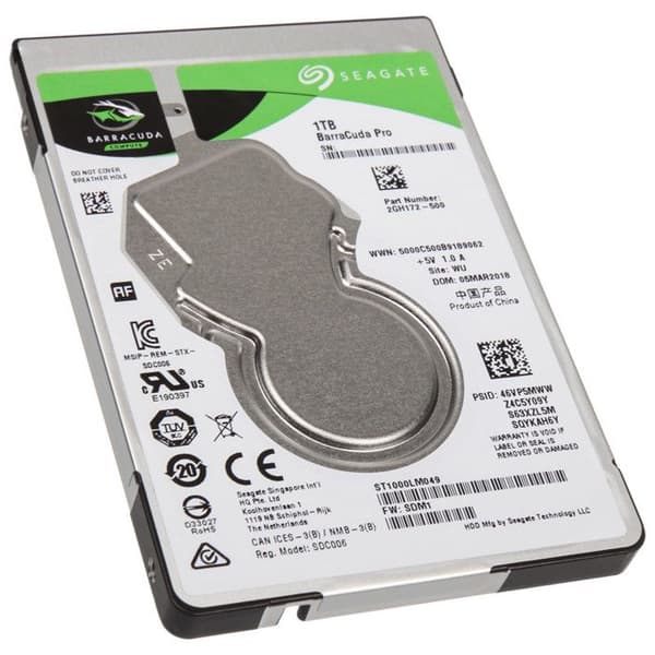 SEAGATE BarraCuda ST1000LM049 intern hårddisk - 2,5" - 1 TB - SATA 6 Gb/s - 7200 rpm - 128 MB