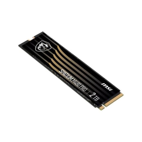 SSD-hårddisk - MSI - Spatium M480 Pro - 2 To - PCIe 4.0 NVMe - 7400 Mo/s läsning, 7000 Mo/s skrivning