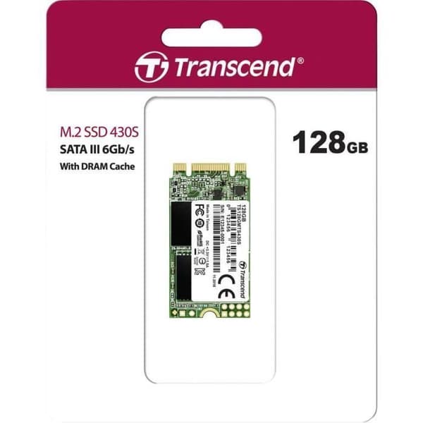 Intern SSD-enhet - TRANSCEND - MTS430S 128 GB - 3D NAND-teknik - S.M.A.R.T.