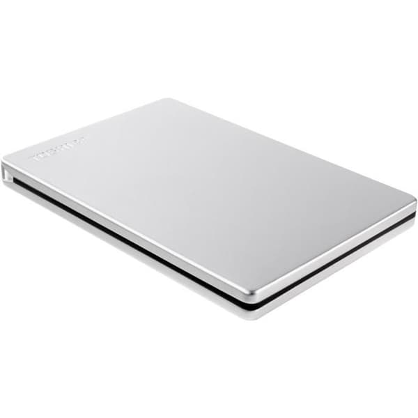 Extern hårddisk - TOSHIBA - CANVIO Slim - 1 To - Aluminiumfinish - USB 3.2 Gen 1