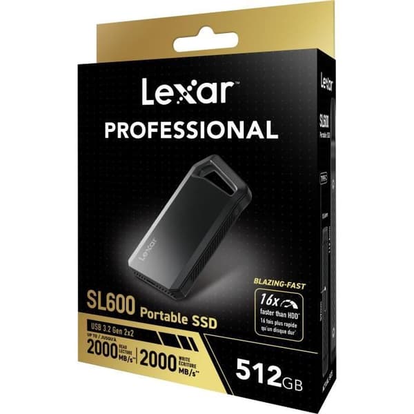 Extern SSD - LEXAR - SL600 - 512 GB, USB 3.2, snabb och robust