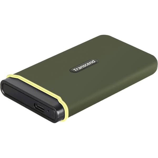Extern hårddisk - TRANSCEND - ESD380C - 2 TB - USB 3.2 Gen 2x2 - Militärgrönt gummifodral