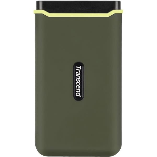 Extern hårddisk - TRANSCEND - ESD380C - 2 TB - USB 3.2 Gen 2x2 - Militärgrönt gummifodral