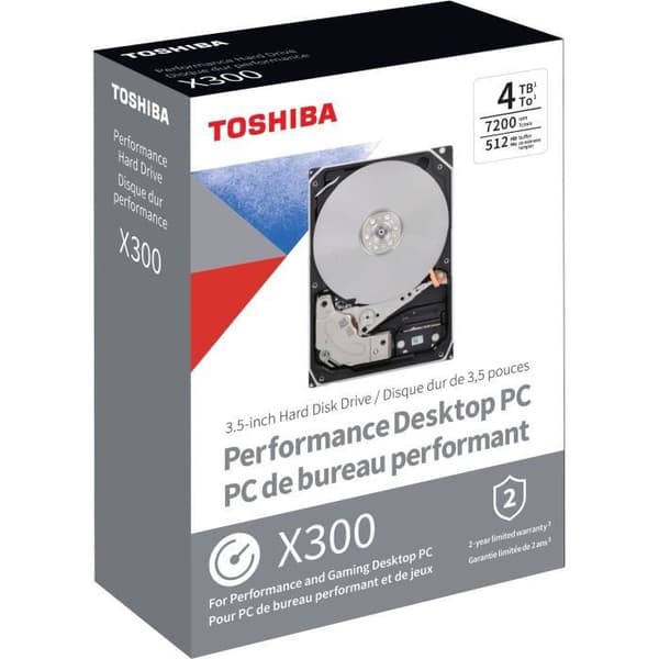 Intern hårddisk - TOSHIBA - X300 - 4 To - 7200 varv per minut
