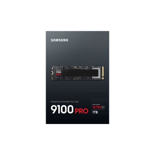 Samsung - 9100 PRO - Intern SSD - NVMe M.2 PCIe 5.0 x4 - 1 To - Läshastighet upp till 14 800 Mo/s - MZ-VAP1T0BW