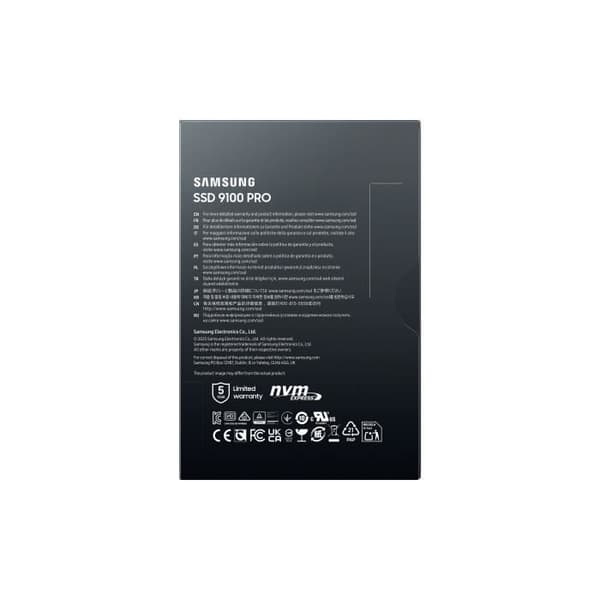 Samsung - 9100 PRO - Intern SSD - NVMe M.2 PCIe 5.0 x4 - 1 To - Läshastighet upp till 14 800 Mo/s - MZ-VAP1T0BW
