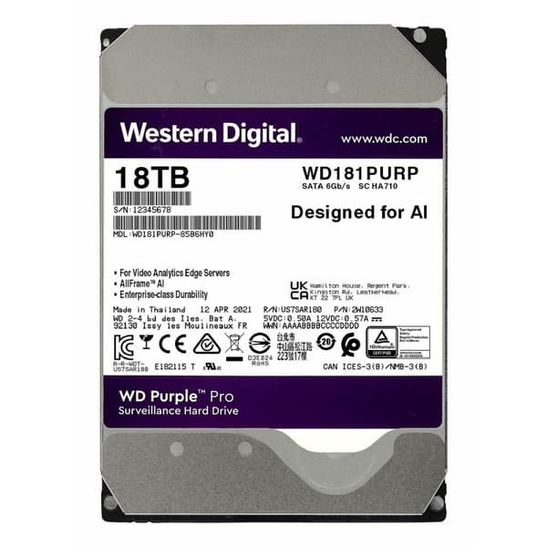 Hårddisk Western Digital Purple Pro 3,5" 18 TB