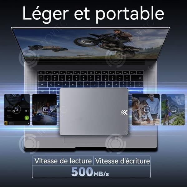 INN Intern Hårddisk 2To överföringshastighet 500Mo/s Ultrafina solid-state-enheter med Windows10+OS+Linux SSD