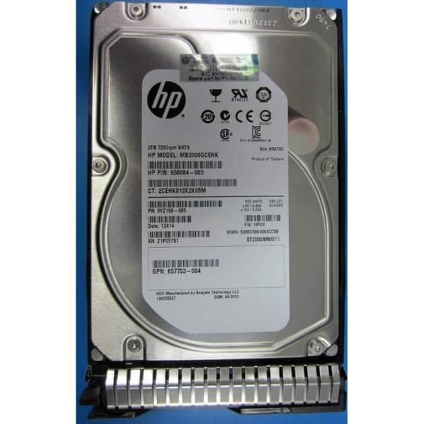 Hewlett Packard Enterprise 2TB hot-plug SATA HDD, 3,5\", 2000 GB, 7200 rpm, SATA, hårddisk
