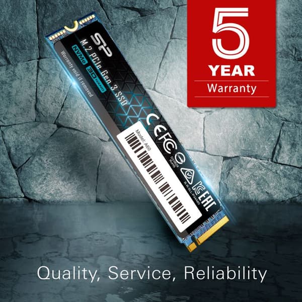 Intern SSD - Silicon Power - P34A60 1To - NVMe PCIe Gen3x4 M.2 Läsning Skrivning 2200 1600 Mo/s