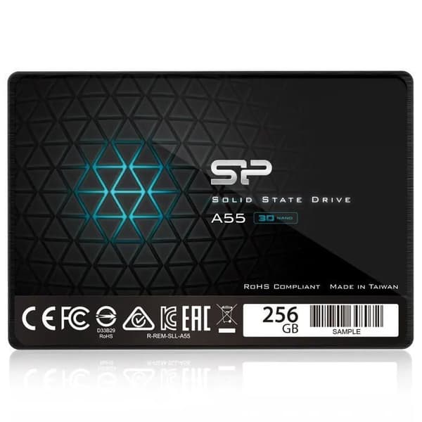 SILICON POWER A55 intern SSD-enhet - 256 GB - SATA 6 Gb/s - 2,5" - 3D NAND-teknik